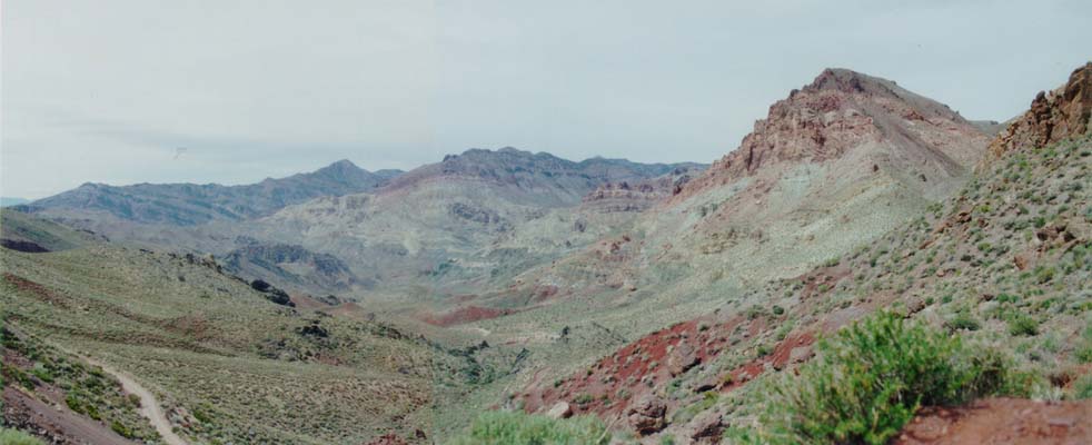 This scenic panorama of Death Valley is seen from Red Pass.  The floor of the valley is over one mile lower in elevation from where the photohrapher stands.