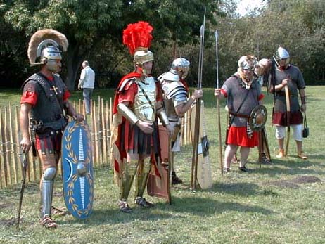 Left to right: Centurio Marcus with his vinewood staff, Gaius Germanicus Magnus in Praetorian armour, our optio Antony Lucius, Flavius Vespasianus Iovi Konig, Marcus Scipio, and Octavius Lucius on the far right.
