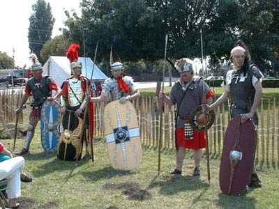 Left to right: Centurio Marcus, Gaius Germanicus Magnus, Antony Lucius, Flavius Vespasianus Iovi Konig, Marcus Scipio